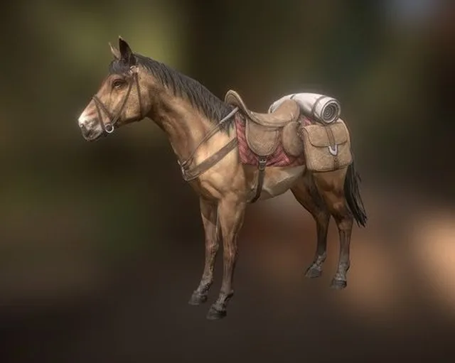 PBR Game 3D Models – Travel Horse 3 (PBR, 2K, ANIM)