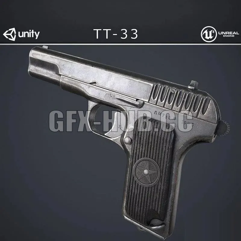 PBR Game 3D Models – TT-33 Pistol