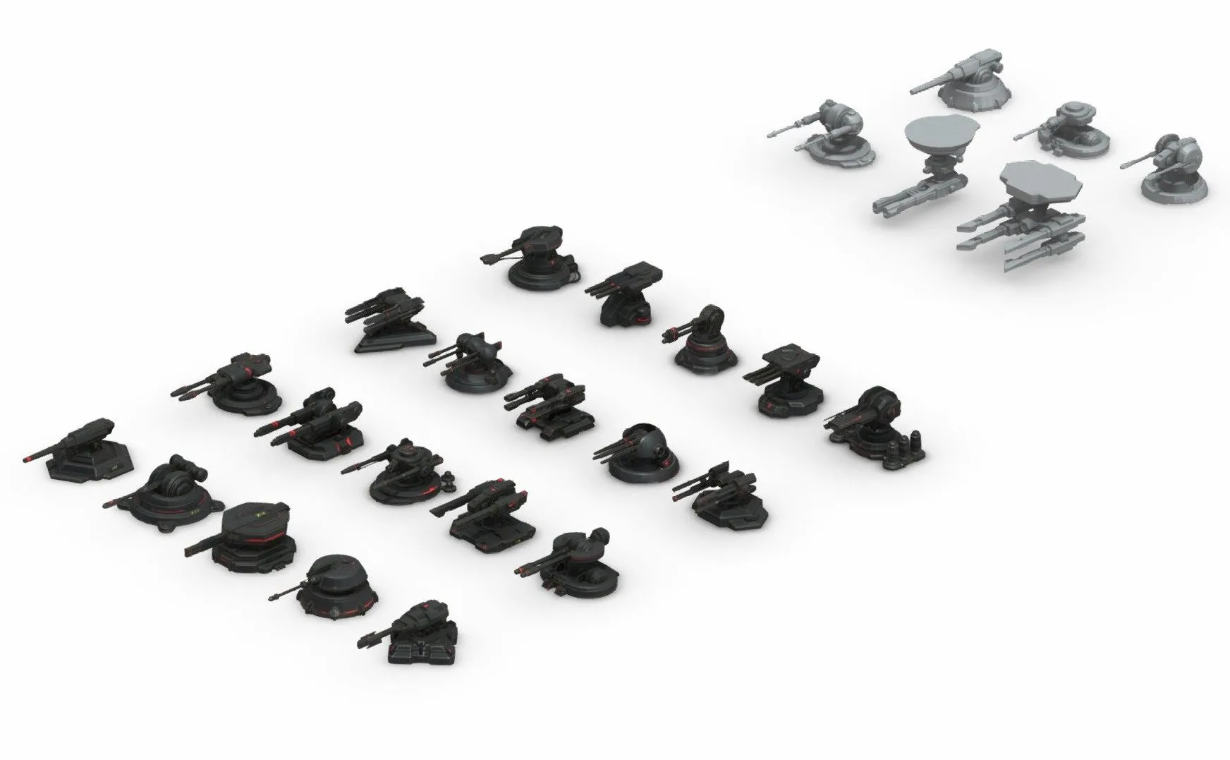 PBR Game 3D Models – Turret Pack