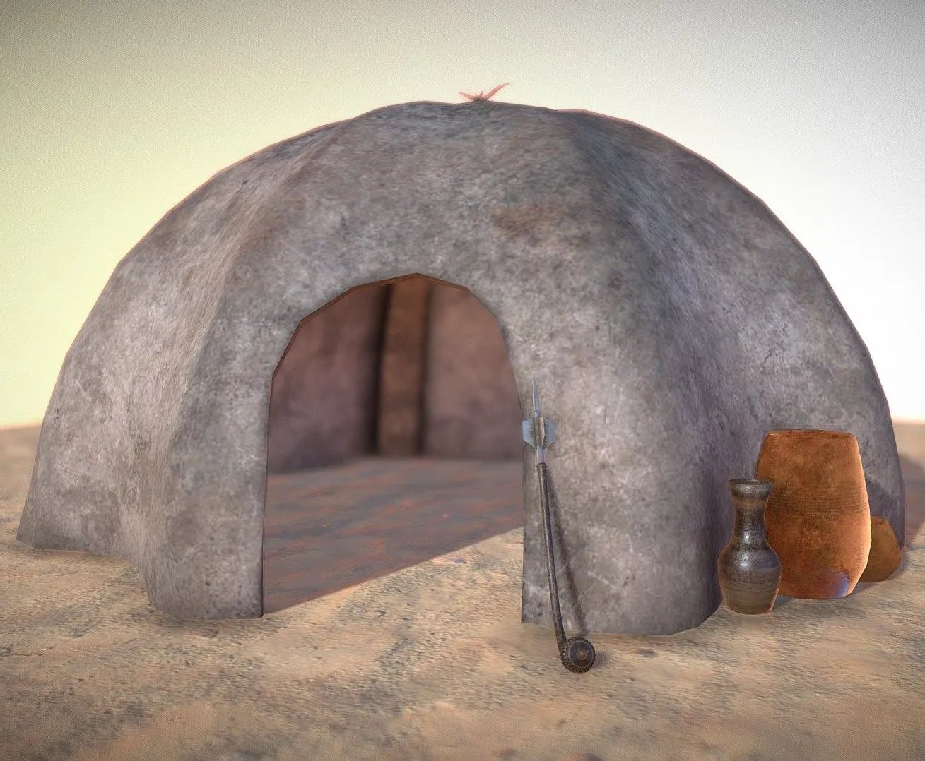 PBR Game 3D Models – Tusken Raider Hut
