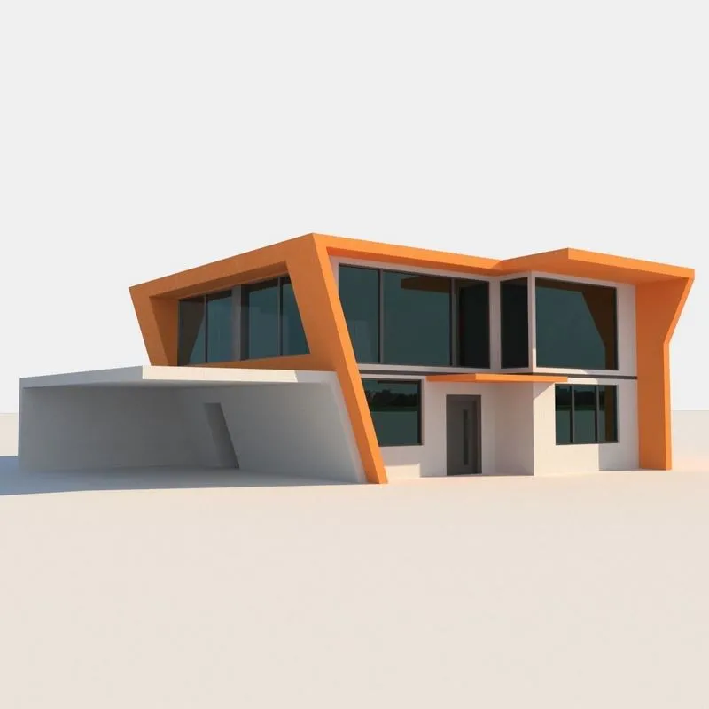 PBR Game 3D Models – Two Storey High Tech House