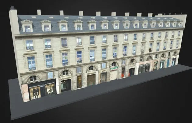 PBR Game 3D Models – Typical Parisian Apartment Building 09