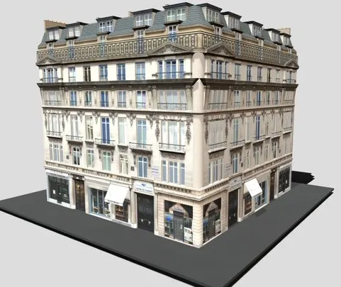 PBR Game 3D Models – Typical Parisian Apartment Building 19