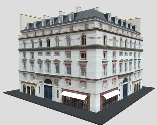 PBR Game 3D Models – Typical Parisian Apartment Building 22