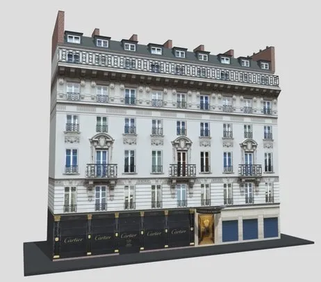 PBR Game 3D Models – Typical Parisian Apartment Building 27