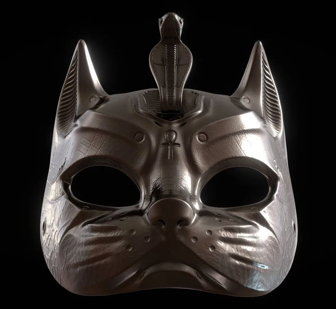 PBR Game 3D Models – Uraeus Cat Mask Iii 3D Printing