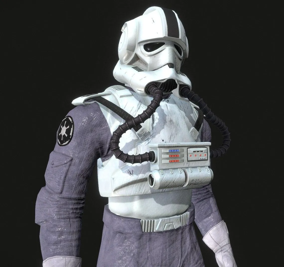PBR Game 3D Models – V Wing Clone Trooper Pilot