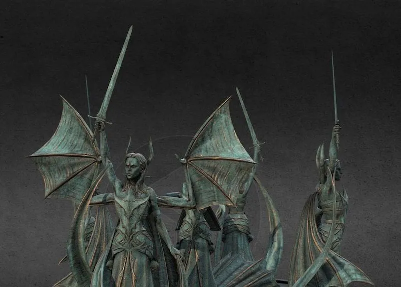 PBR Game 3D Models – Vampires Female Statue