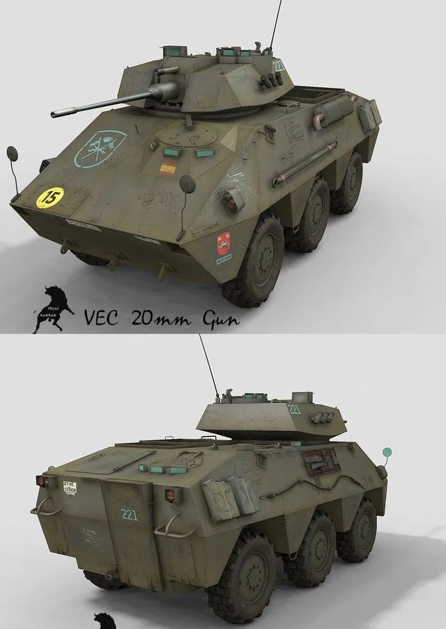 PBR Game 3D Models – Vec-20 Spanish Army
