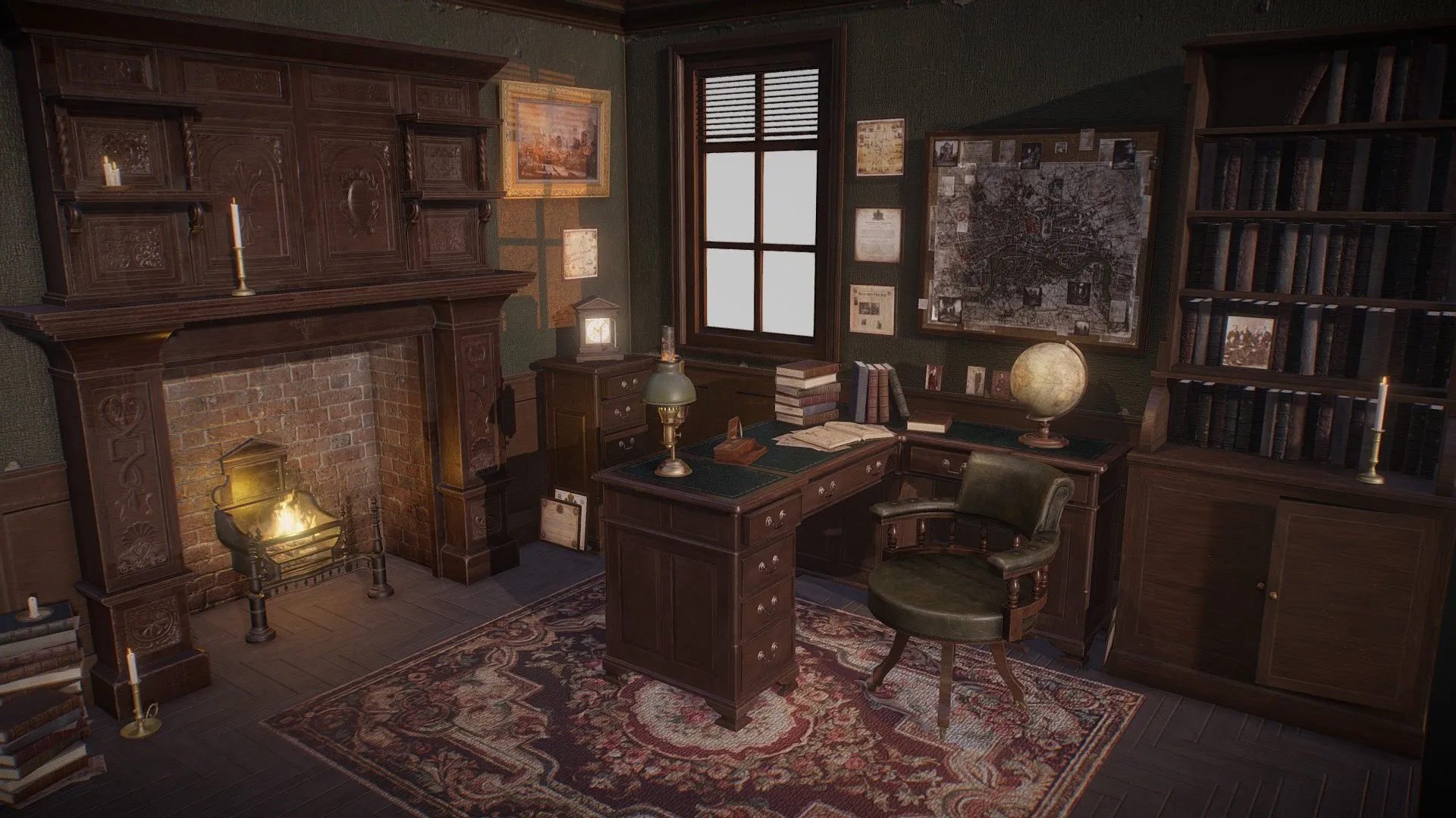 PBR Game 3D Models – Victorian Room