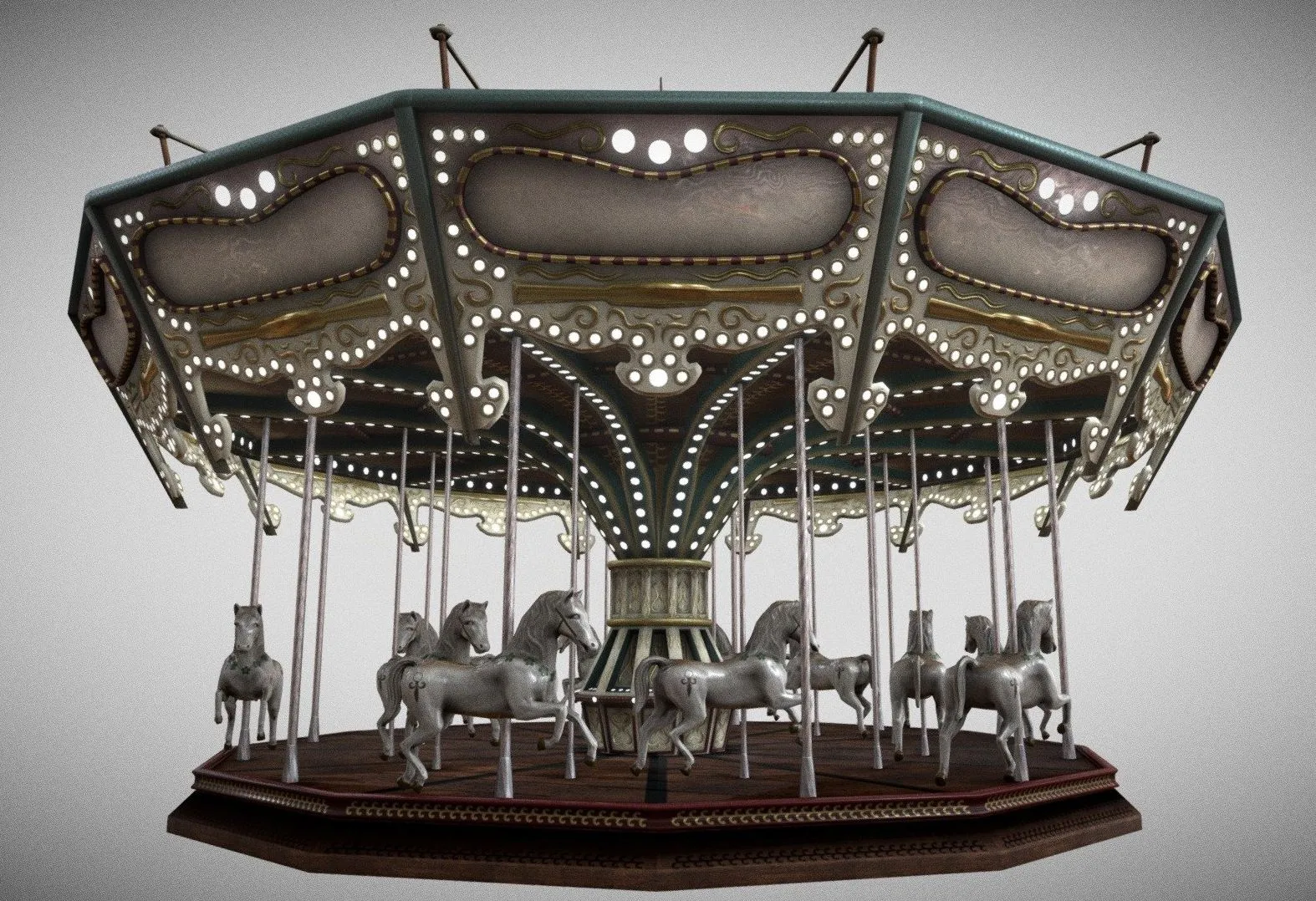 PBR Game 3D Models – Vintage Carousel 2