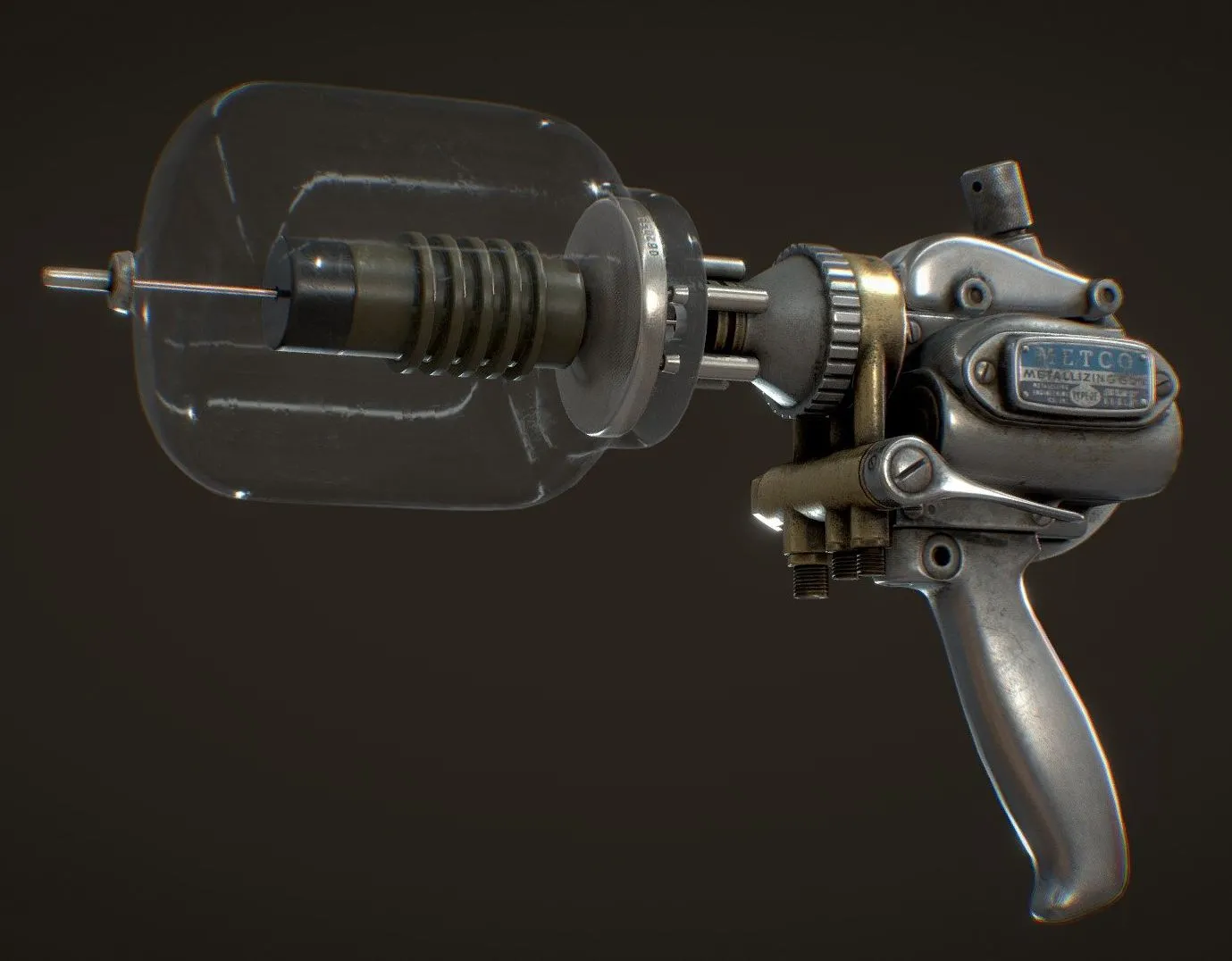 PBR Game 3D Models – Vintage Ray Gun Metco Type 2E Metalizing Gun