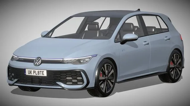 PBR Game 3D Models – Volkswagen Golf GTE 2024
