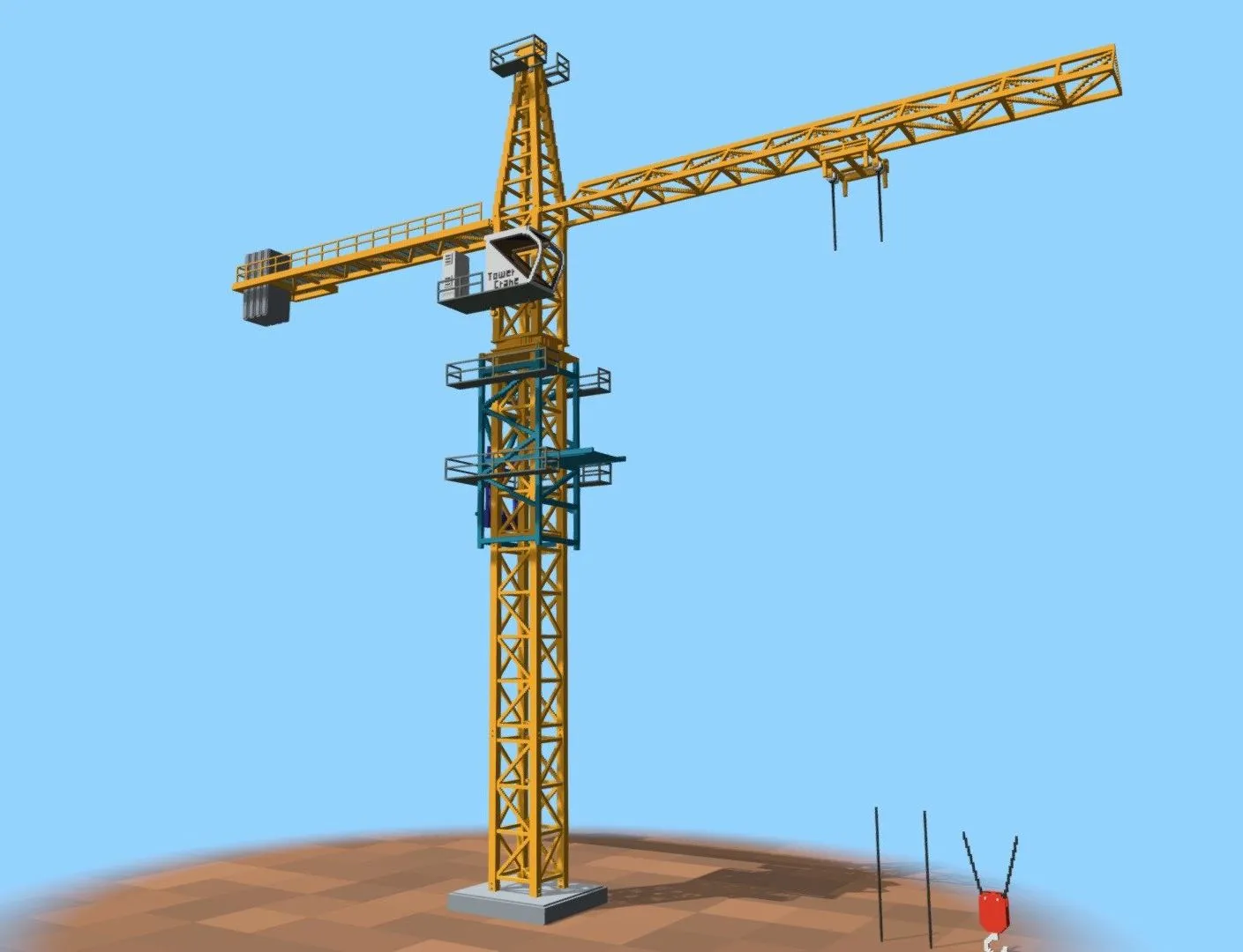 PBR Game 3D Models – Voxel Tower Crane