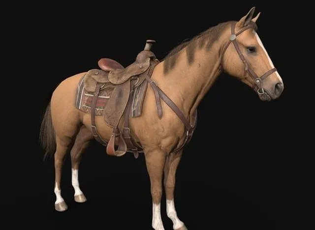 PBR Game 3D Models – Wild West Horse Model