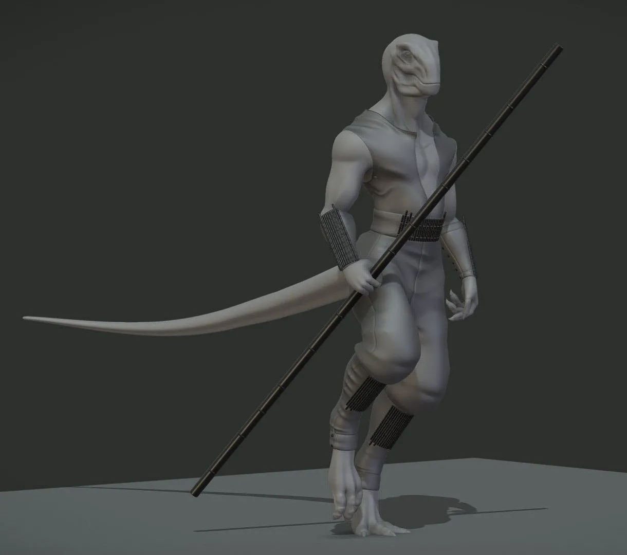 PBR Game 3D Models – Wip 03 Anthroposaurus Clothes