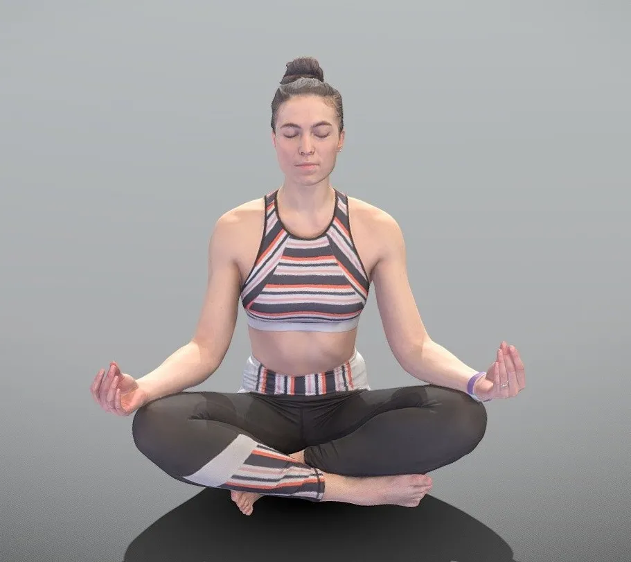 PBR Game 3D Models – Woman In Lotus Pose 429