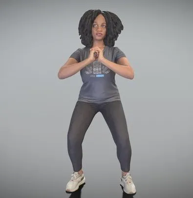 PBR Game 3D Models – Woman In Sportswear Doing Exercise 273