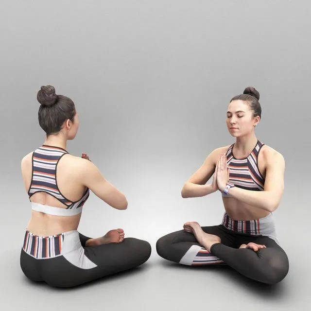PBR Game 3D Models – Woman in yoga pose 327