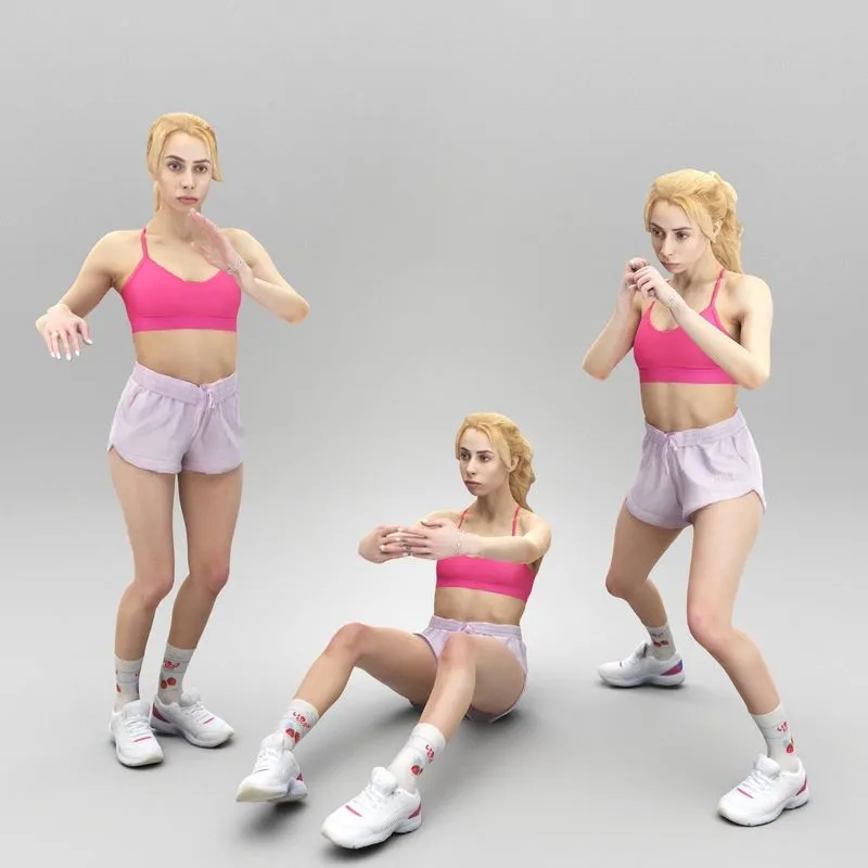 PBR Game 3D Models – Woman sport 347