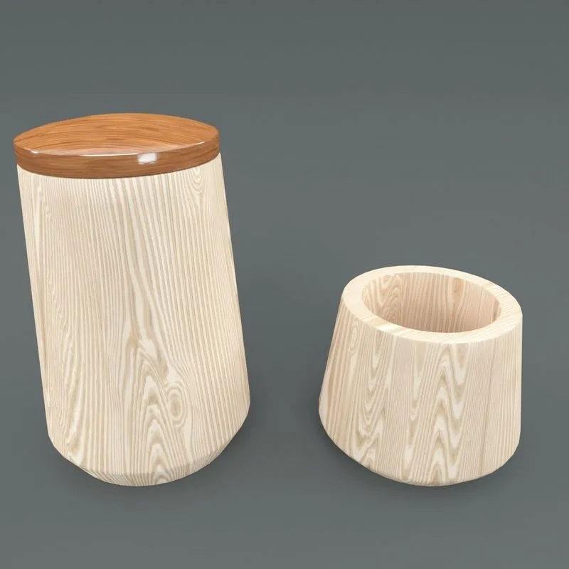 PBR Game 3D Models – Wooden Bath Accessories