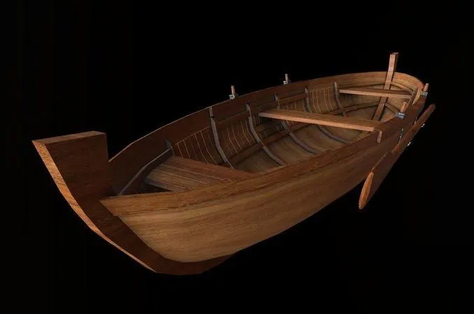 PBR Game 3D Models – Wooden Boat-2