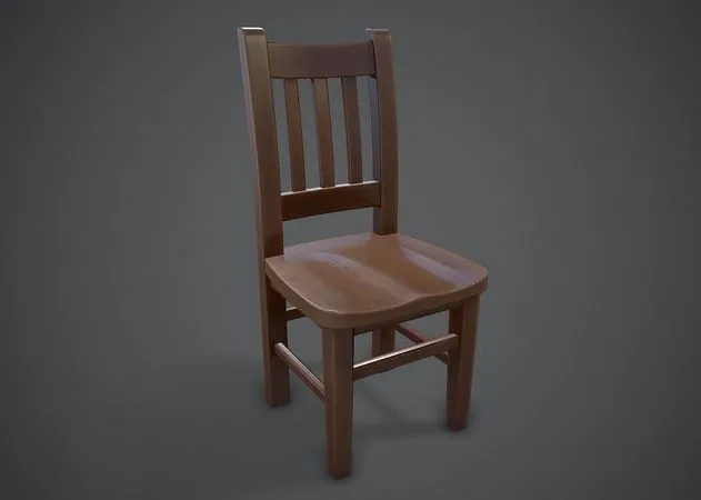 PBR Game 3D Models – Wooden Chair