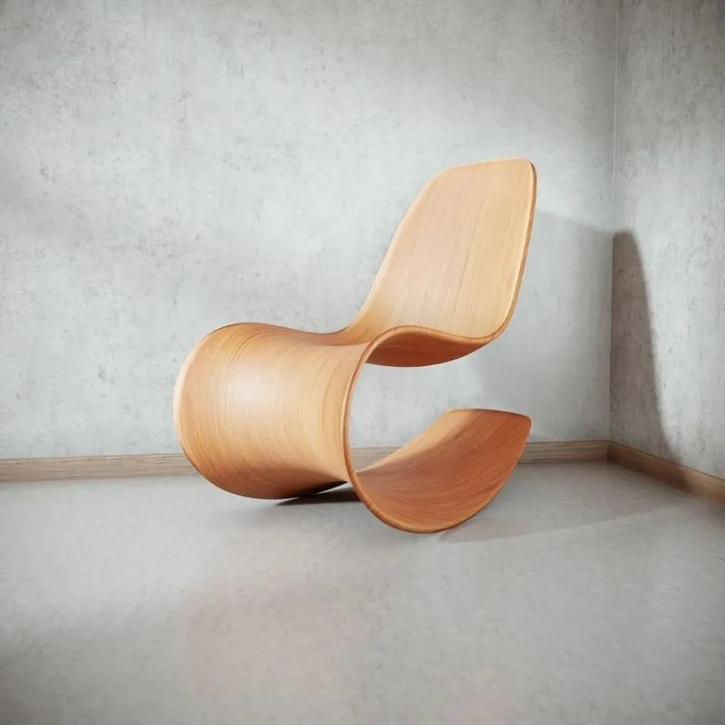 PBR Game 3D Models – Wooden Rocking Chair