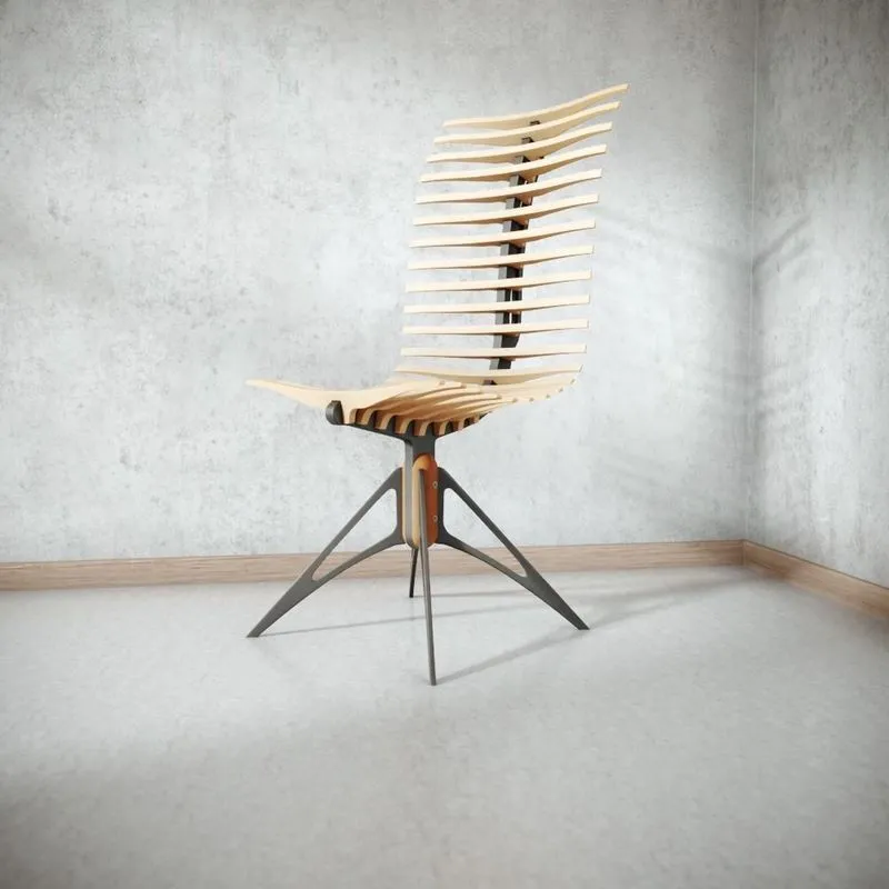 PBR Game 3D Models – Wooden Skeleton Chair