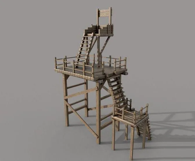 PBR Game 3D Models – Wooden Watch Tower