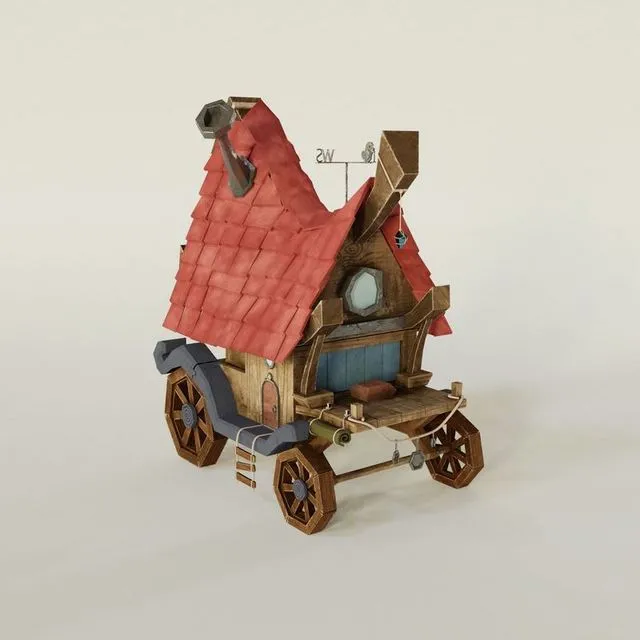 PBR Game 3D Models – Wooden witch hut