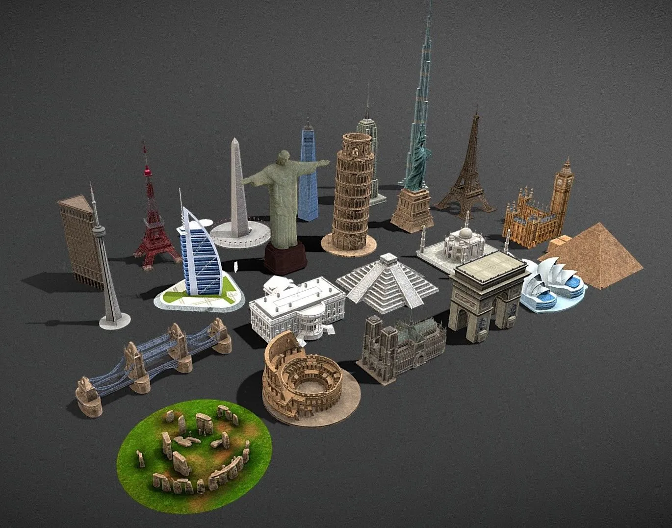PBR Game 3D Models – World Famous Landmarks