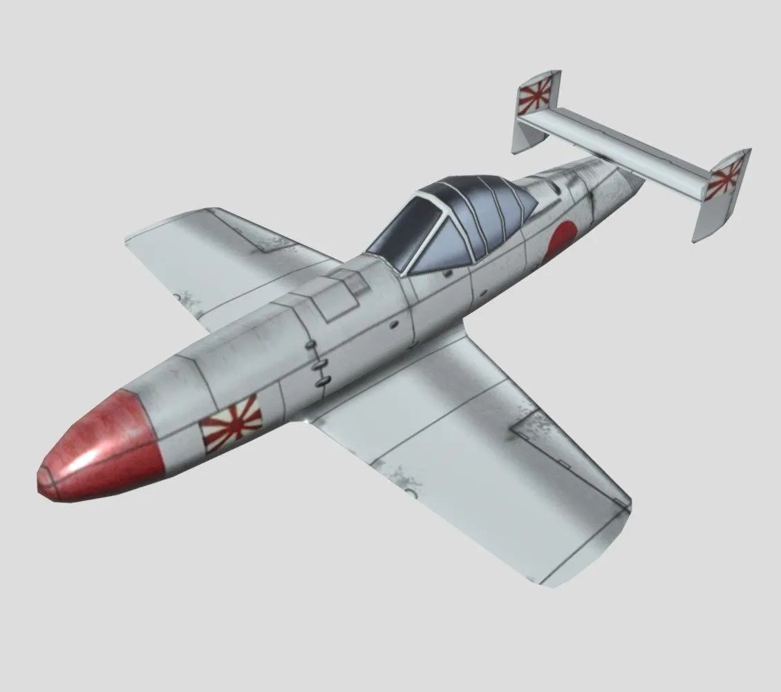 PBR Game 3D Models – Yokosuka Mxy 7 Ohka Warplane Low Poly Asset