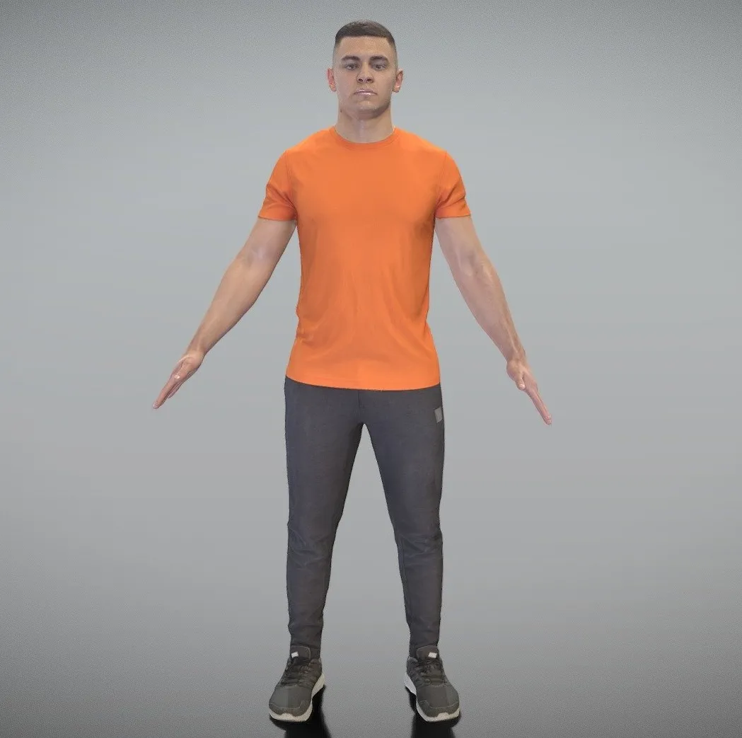 PBR Game 3D Models – Young Man In Sportswear Ready For Rigging 353
