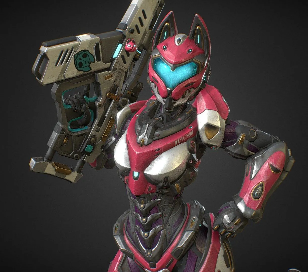 PBR Game 3D Models – Yui Specops Cat