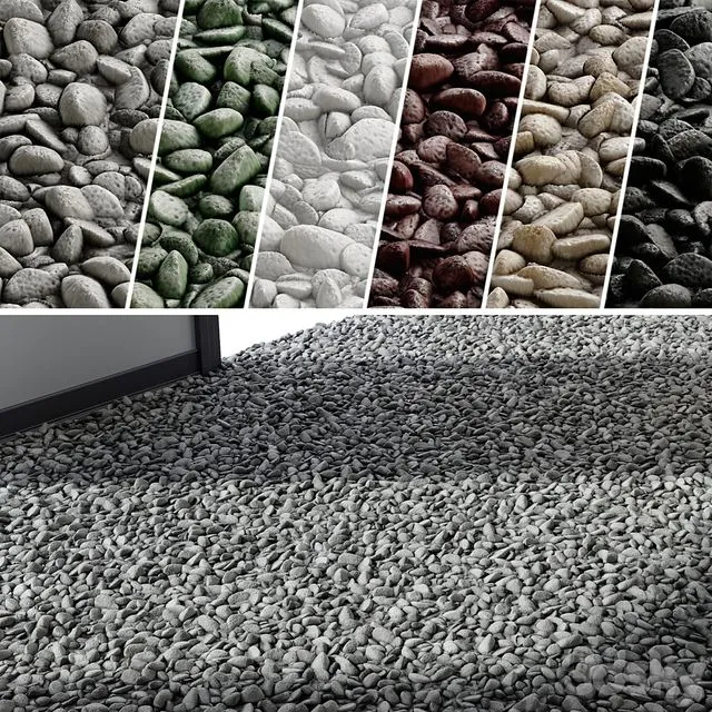 PBR Gravel 02 4k PNG Seamless +SBSAR 3dsMax Model