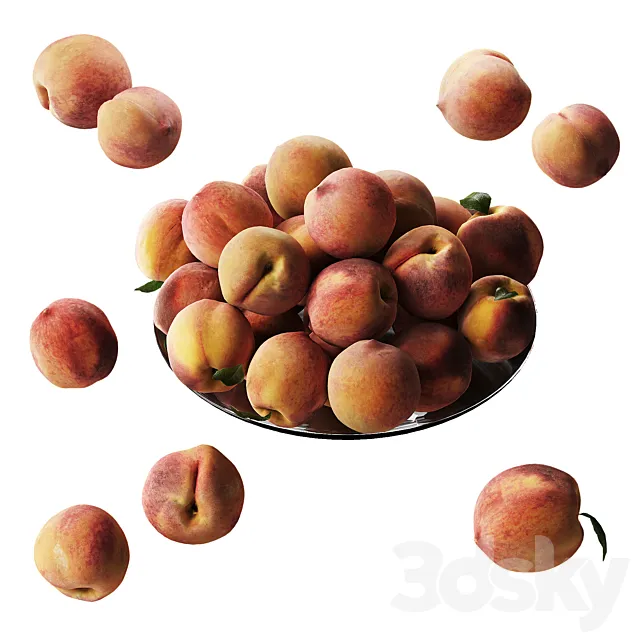 Peaches on a plate 3DSMax File