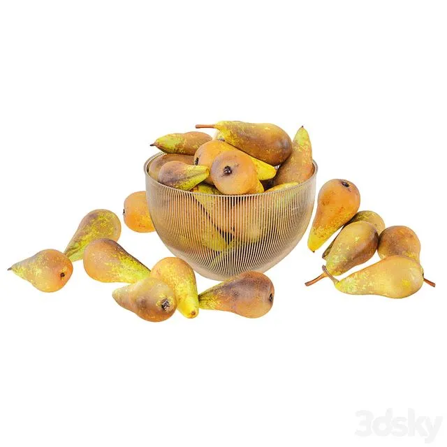 Pear Conference In Decorative Metal Vase 3dsMax Model