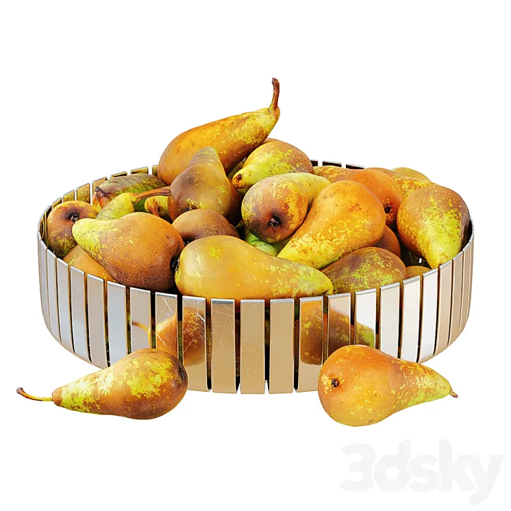 Pear conference in metal round vase 3DS Max