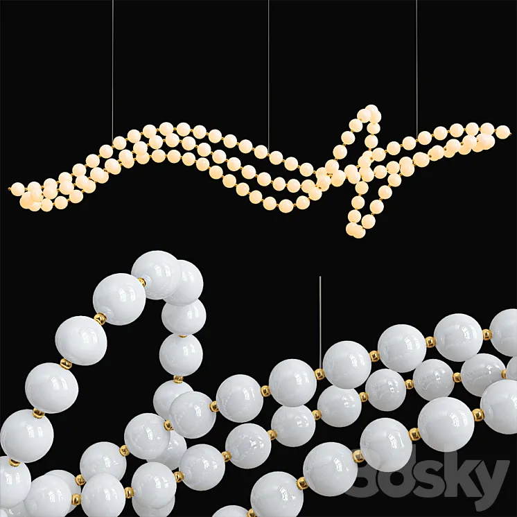 Pearl Necklace Chandelier 3DS Max Model