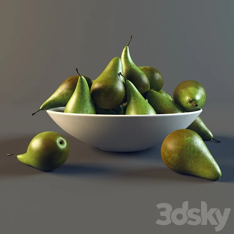 Pears in a plate 3DS Max