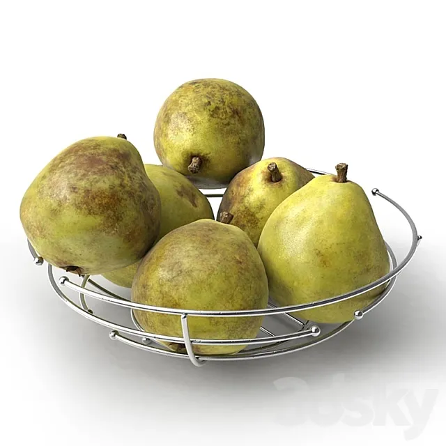 Pears in metal vase 3ds Max