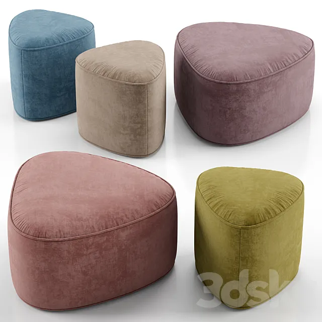 Pebble ottoman – West Elm 3DS Max Model