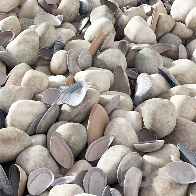 Pebble sea _ Sea pebbles 3DS Max Model