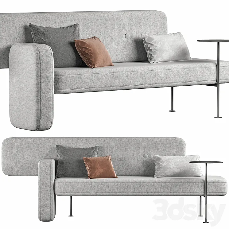 Pebble sofa gray 3DS Max