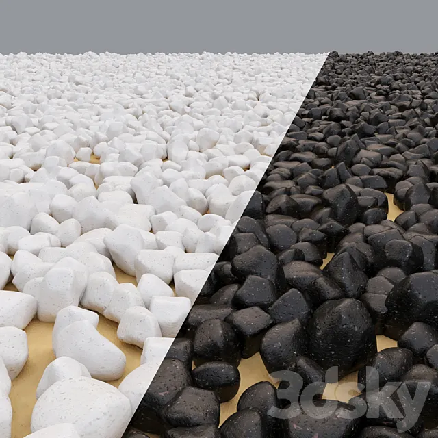 Pebble stone in the sand 3DS Max Model