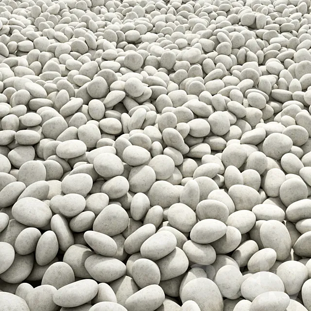 Pebble wite road 2 _ Road from white pebbles 2 3DSMax File
