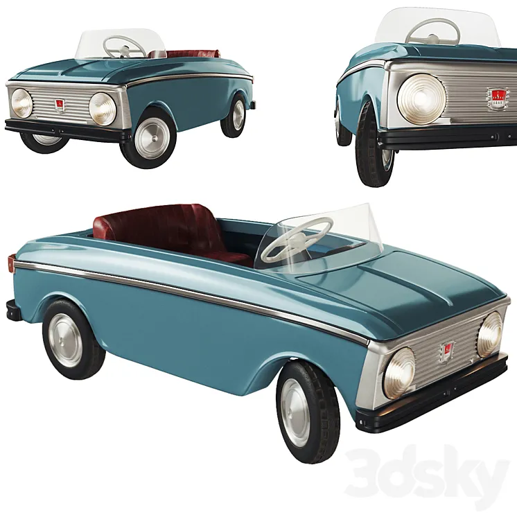 Pedal car Moskvich 3DS Max
