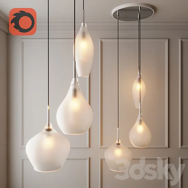 Pedant glass lamp matte 3ds Max