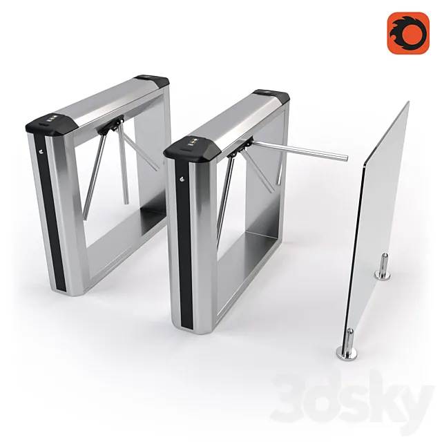 Pedestal turnstile tripod PERCo TBC01.1A 3DS Max Model